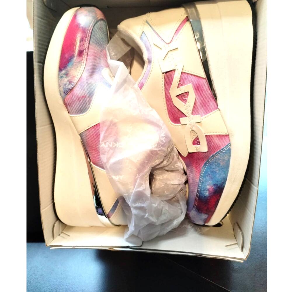 DKNY Wedge Sneaker Zip Up Parlan Ombre sz 10